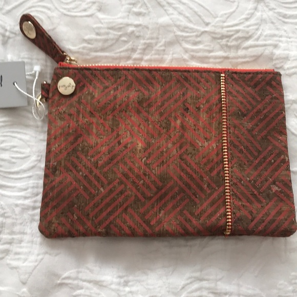Orange cork clutch purse, NWT santos clutch - Picture 2 of 4